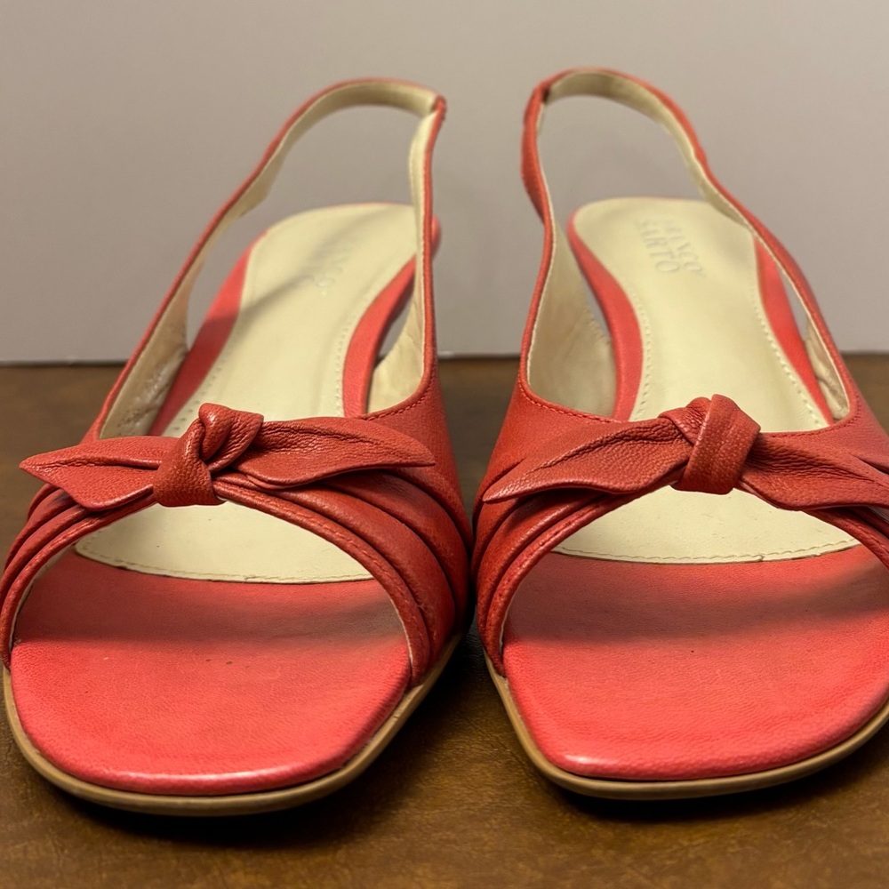 Coral Franco Sarto Slingbacks with Kitten Heels